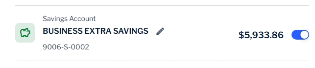 Online banking screenshot