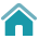 A teal house icon.