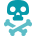 Skull and crossbones icon, representing death coverage.