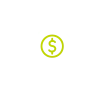 Icon of a house with a green dollar sign in the middle.