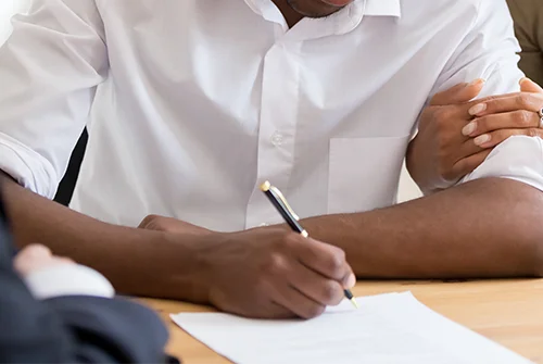 Person signing a document